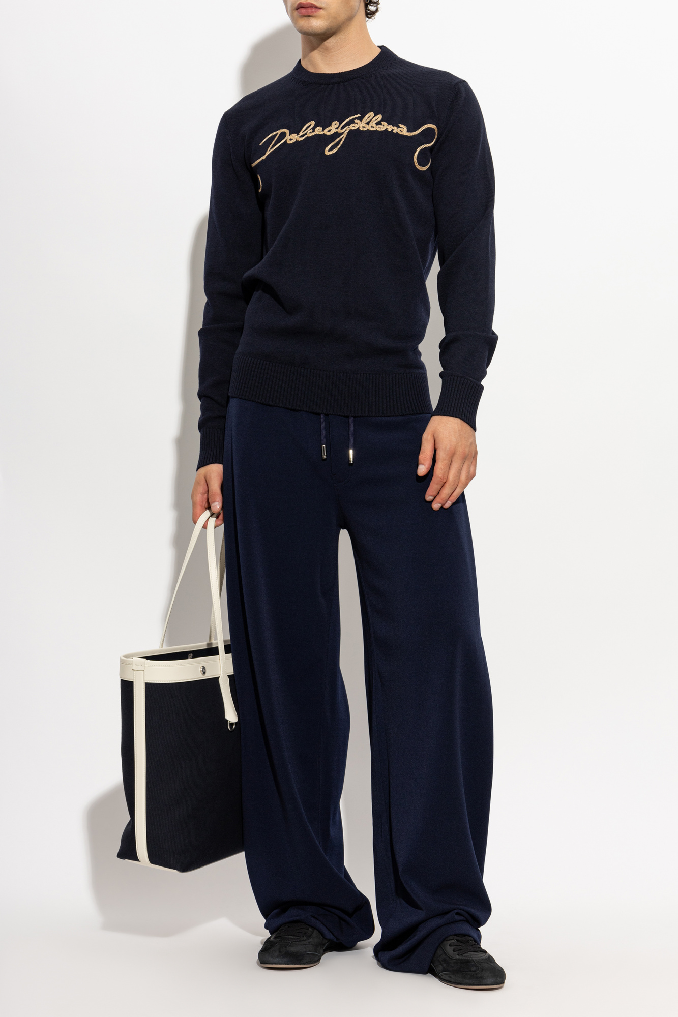 Dolce & Gabbana Wool sweater with embroidered logo | Men's | Vitkac